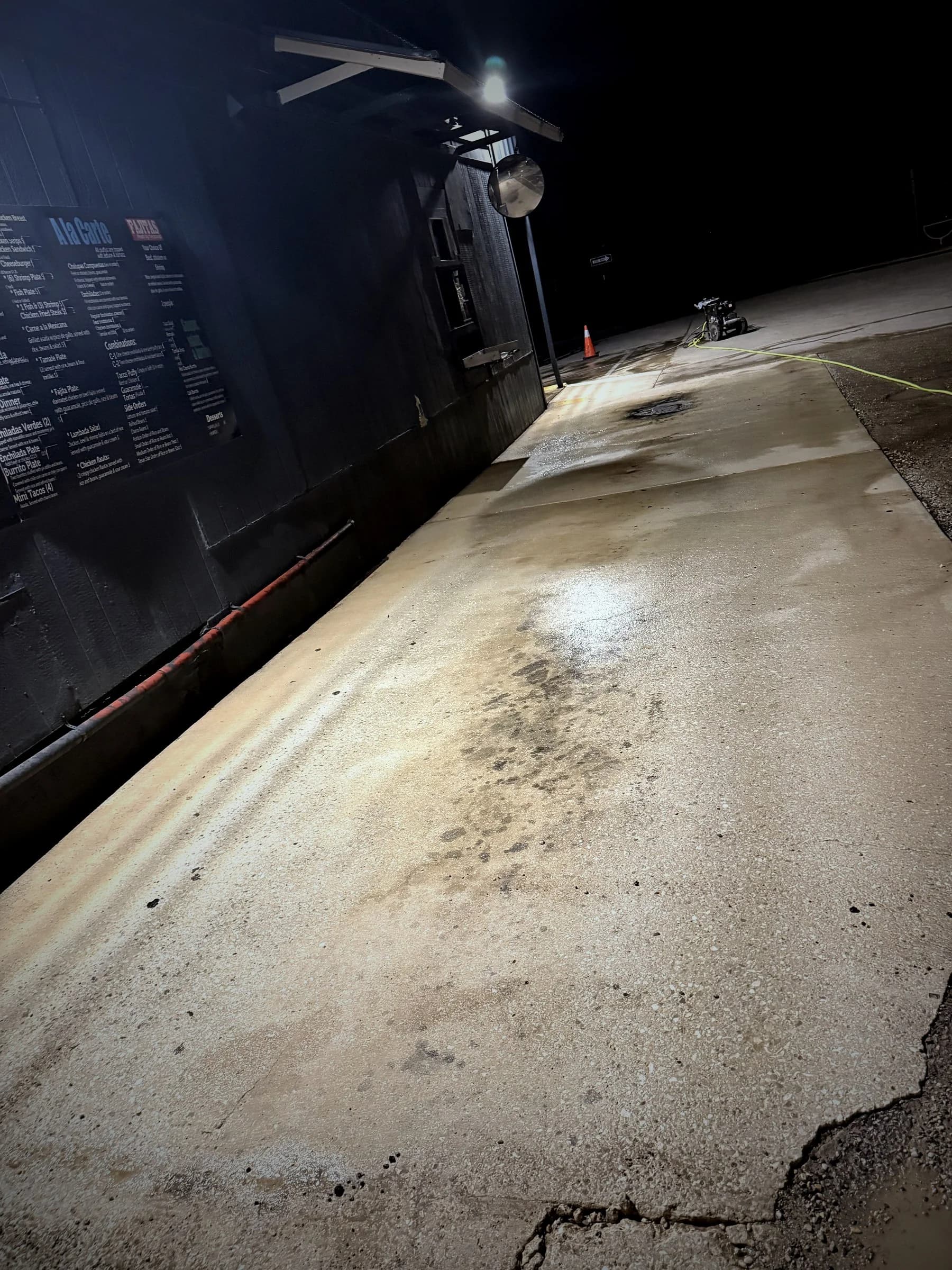 Commercial parking lot prior to cleaning — Torres Pressure Washing